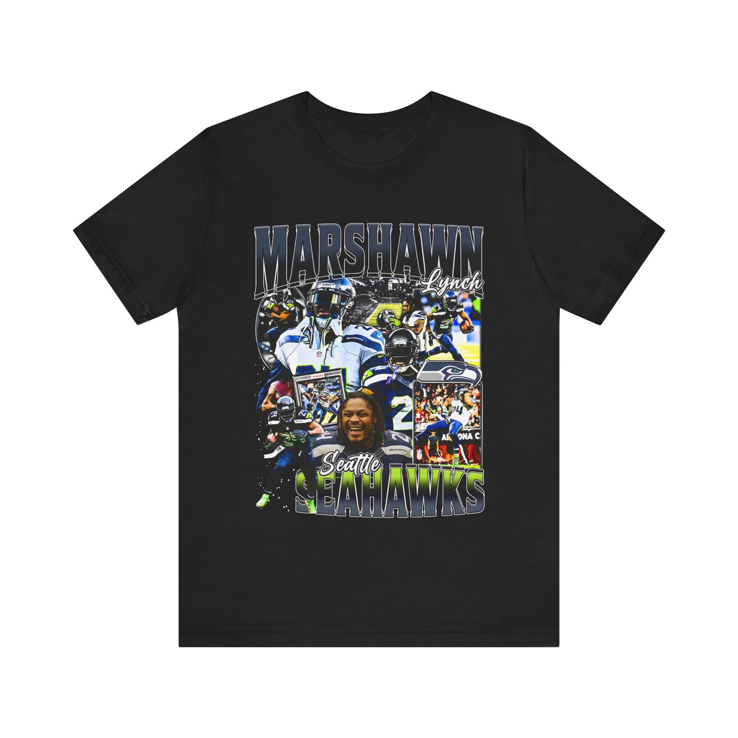 Vintage 90s Football Bootleg Style T-Shirt MARSHAWN LYNCH Unisex Graphic Tee