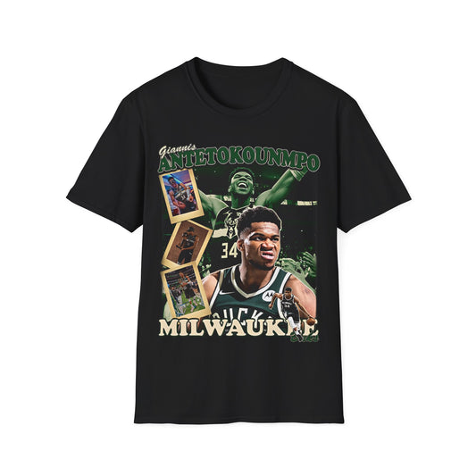 Vintage 90s Basketball Bootleg Style T-Shirt, GIANNIS ANTETOKOUNMPO MIL Graphic Tee, Retro Basketball Shirt Unisex Graphic Tee