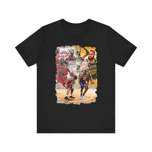 MJ vs LEBRON GOAT Battle Vintage Unisex Jersey Short Sleeve Tee