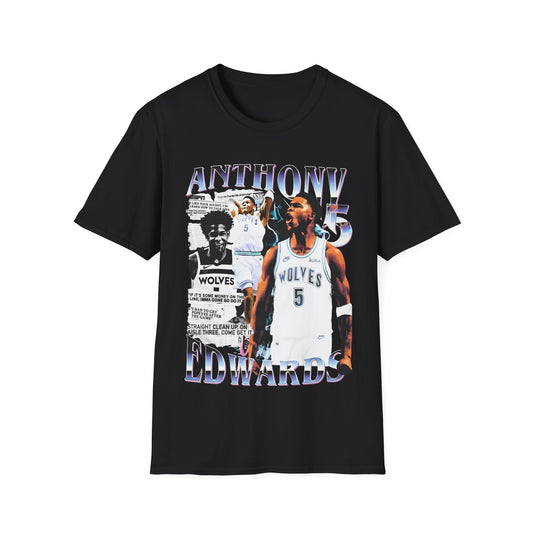 Vintage 90s Basketball Bootleg Style T-Shirt ANTHONY EDWARDS MIN Graphic Tee, Retro Basketball Shirt Unisex Graphic Tee