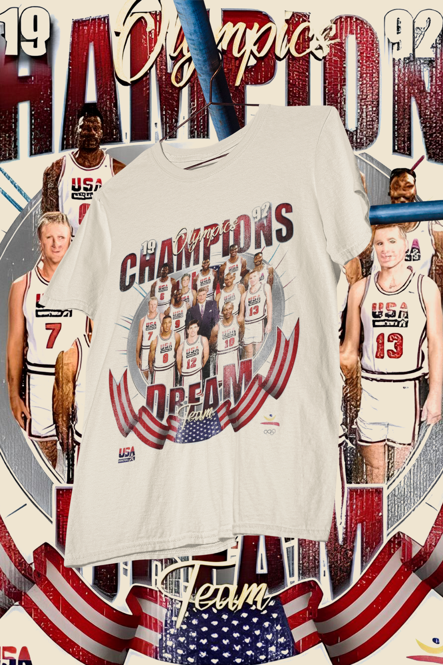 1992 DREAM TEAM BARCELONA - shirt design, Bootleg tees design, ready to print, Printable design basketball, 90s, DTF,DTG,300 DPI