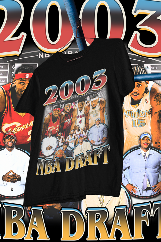 2003 DRAFT-shirt design, Bootleg tees design, ready to print, printable design basketball, 90s, DTF,DTG,300 DPI