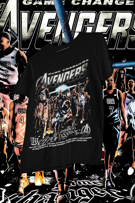 2024 USA PARIS AVENGER TEAM - shirt design, Bootleg tees design, ready to print, Printable design basketball, 90s, DTF,DTG,300 DPI