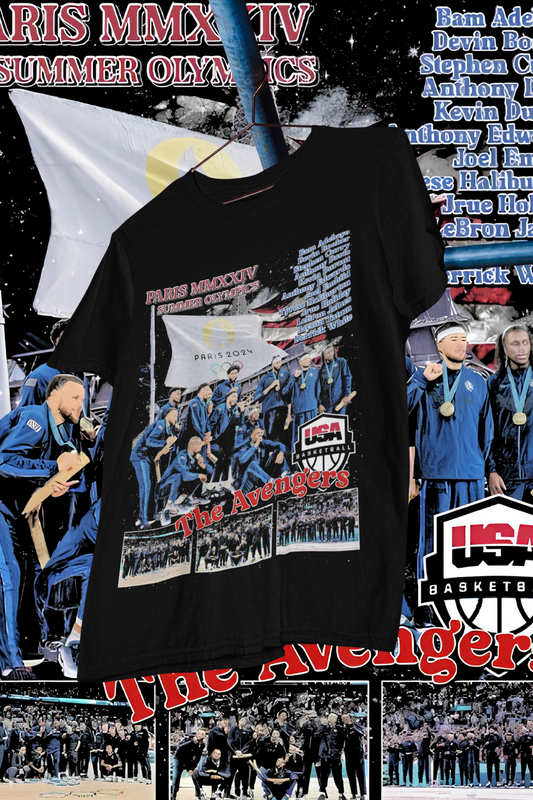 2024 USA PARIS AVENGER TEAM - shirt design, Bootleg tees design, ready to print, Printable design basketball, 90s, DTF,DTG,300 DPI