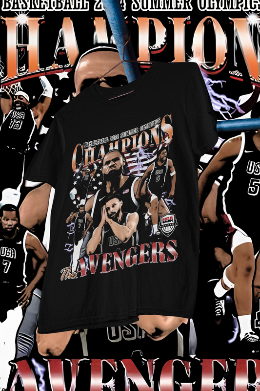 2024 USA PARIS AVENGER TEAM - shirt design, Bootleg tees design, ready to print, Printable design basketball, 90s, DTF,DTG,300 DPI
