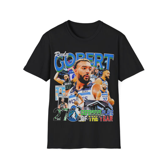 Vintage 90s Basketball Bootleg Style T-Shirt, RUDY GOBERT Retro Basketball Shirt Unisex Graphic Tee