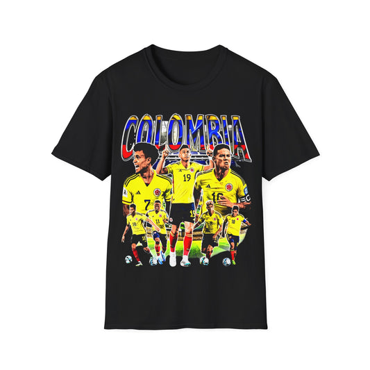Vintage 90s Soccer Bootleg Style T-Shirt, COLOMBIA Graphic Tee, Retro Soccer Shirt Unisex Graphic Tee