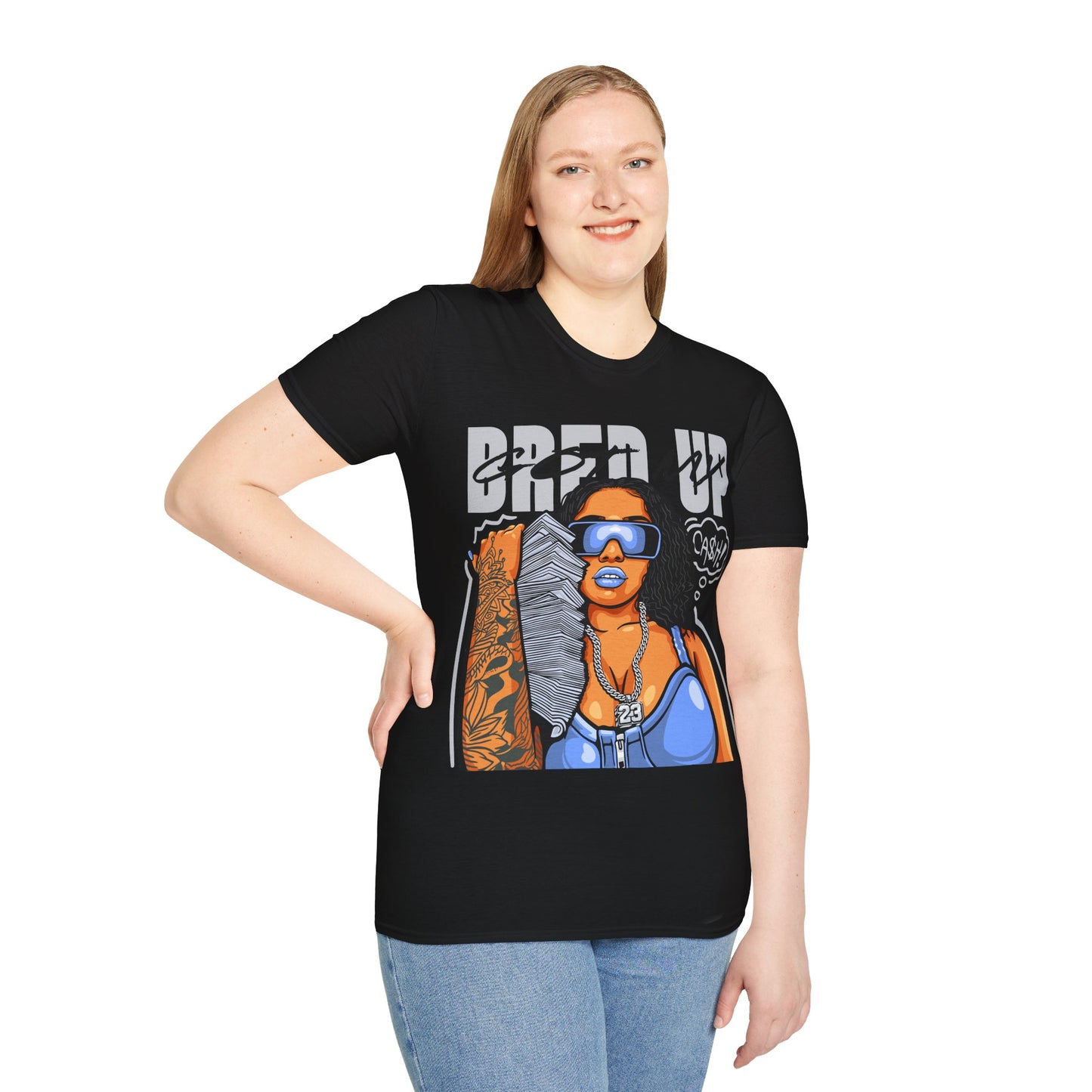 BRED UP WITH CASH PREMIUM STREETWEAR Unisex Softstyle T-Shirt
