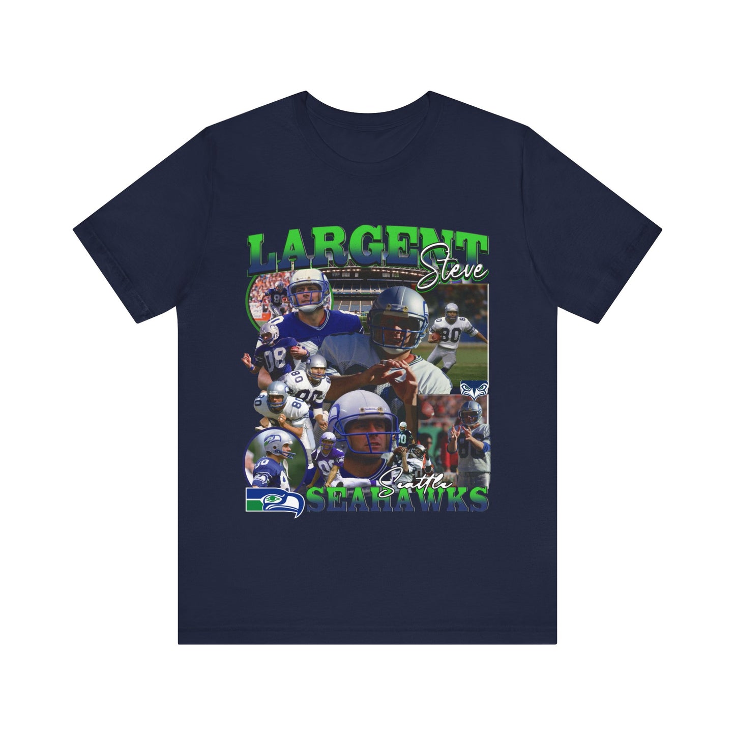 Vintage 90s Football Bootleg Style TShirt STEVE LARGENT Unisex Graphic Tee Shirt