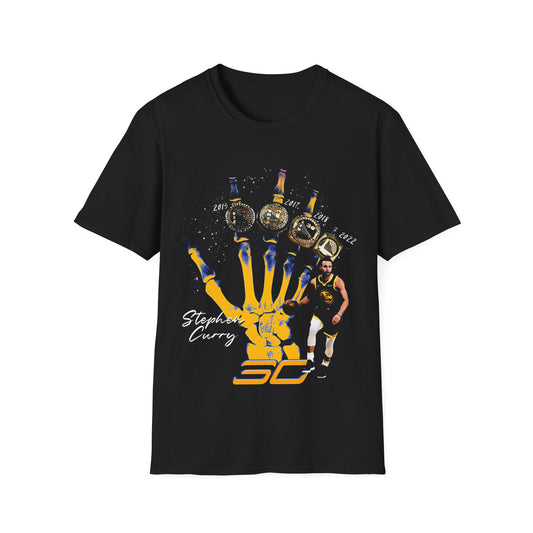 Vintage 90s Basketball Bootleg Style T-Shirt, STEPH CURRY RINGS Retro Basketball Shirt Unisex Graphic Tee