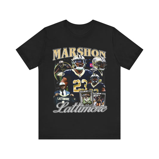 Vintage 90s Football Bootleg Style T-Shirt MARSHON LATTIMORE Unisex Graphic Tee