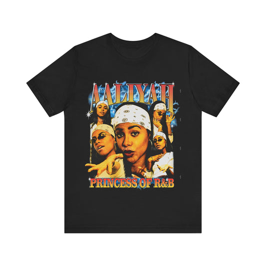 Vintage 90s Rap Bootleg Style T-Shirt, AALIYAH Princess Unisex Graphic Tee Shirt