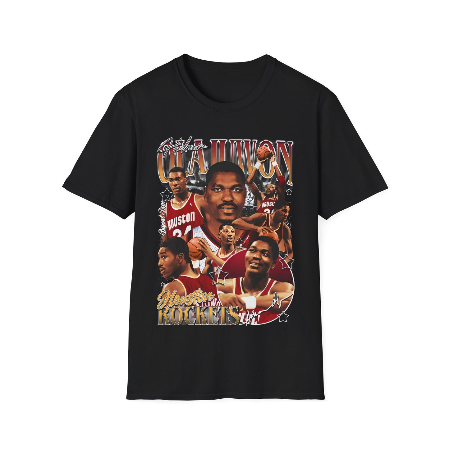 Vintage 90s Basketball Bootleg Style T-Shirt, HAKEEM OLAJUWON ROCKET Graphic Tee, Retro Basketball Shirt Unisex Graphic Tee