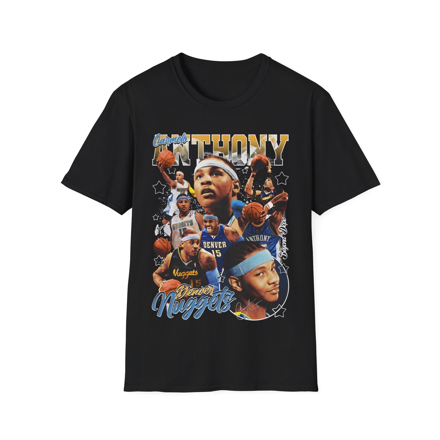 Vintage 90s Basketball Bootleg Style T-Shirt, CARMELO ANTHONY NUGGET Graphic Tee, Retro Basketball Shirt Unisex Graphic Tee