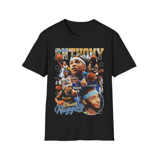 Vintage 90s Basketball Bootleg Style T-Shirt, CARMELO ANTHONY NUGGET Graphic Tee, Retro Basketball Shirt Unisex Graphic Tee