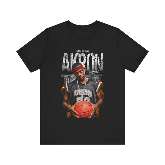 Vintage 90s Basketball Bootleg Style T-Shirt, LEBRON JAMES Akron Kid Unisex Tee