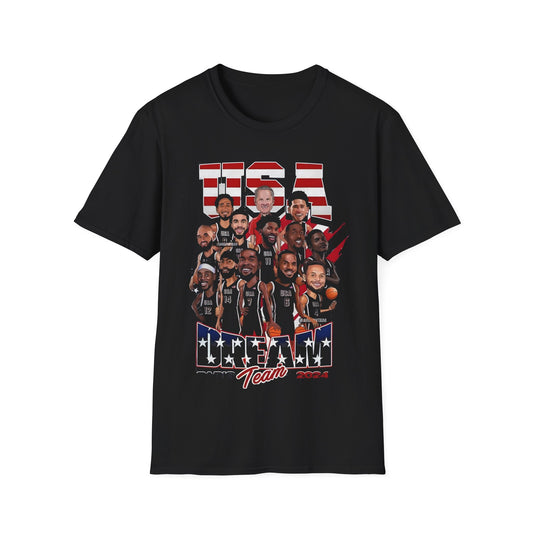Vintage 90s Basketball Bootleg Style T-Shirt, DREAM TEAM 2024 Retro Basketball Shirt Unisex Graphic Tee