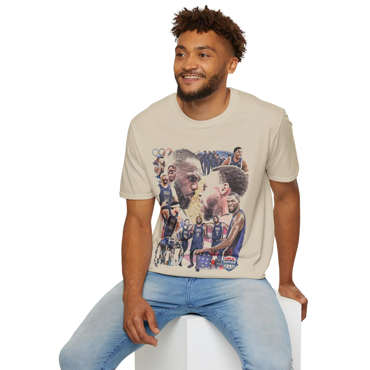 Vintage 90s Basketball Bootleg Style T-Shirt, USA GOLD PARIS 2024 Retro Basketball Shirt Unisex Graphic Tee