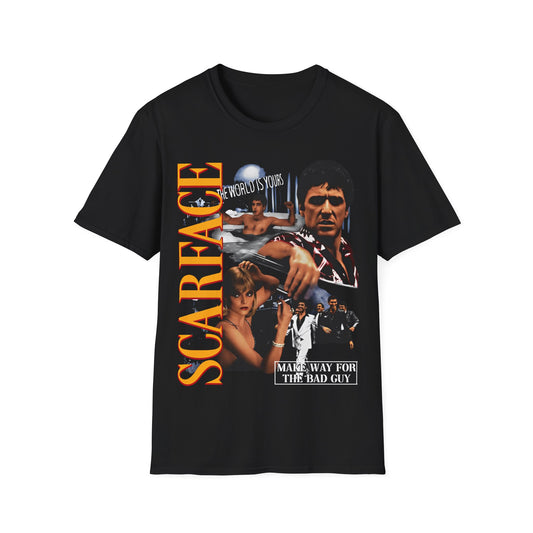 Vintage 90s Pop Culture Bootleg Style T-Shirt, SCARFACE Graphic Tee, Retro Pop Culture Shirt Unisex Graphic Tee