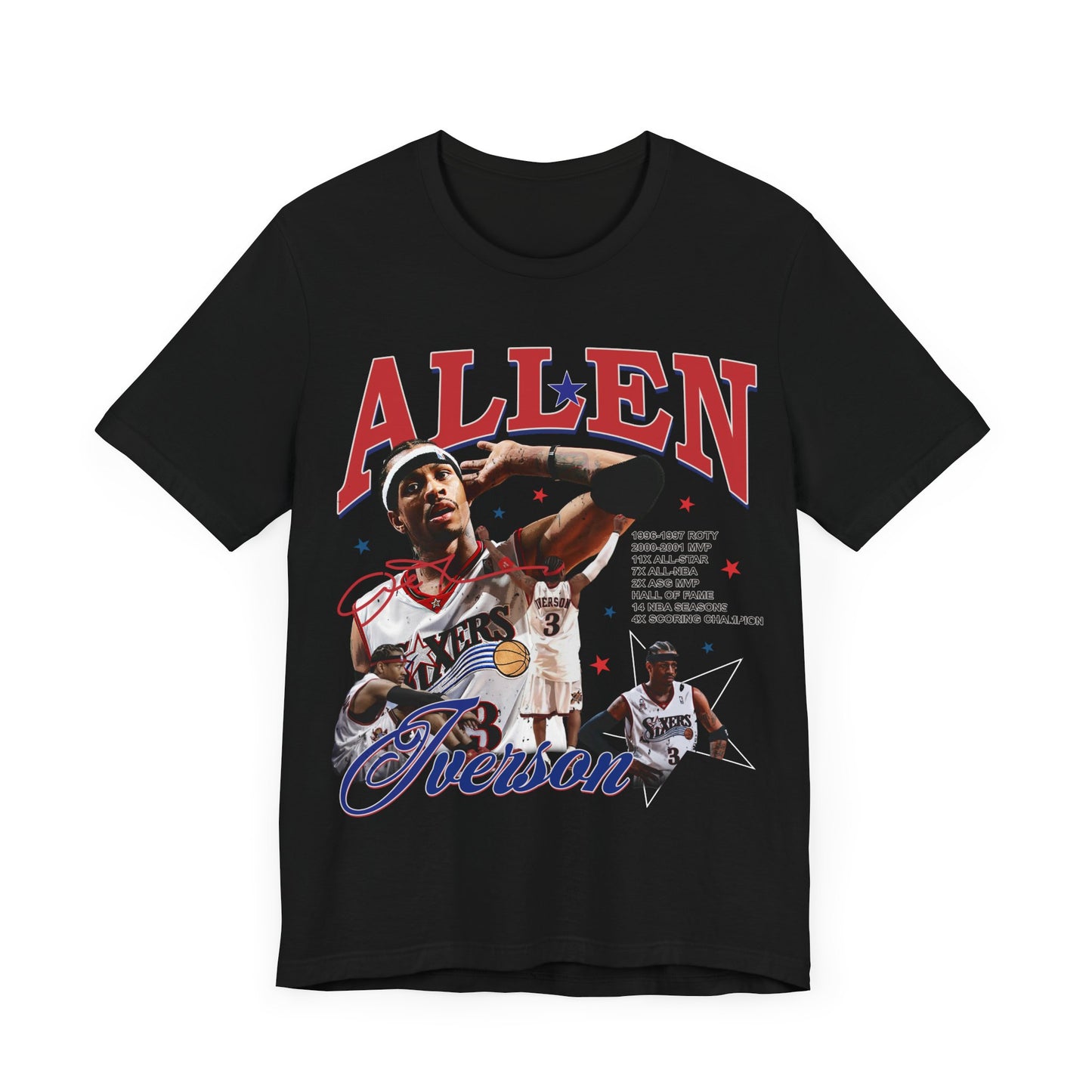 Vintage 90s Basketball Bootleg Style T-Shirt ALLEN IVERSON AI Unisex Graphic Tee