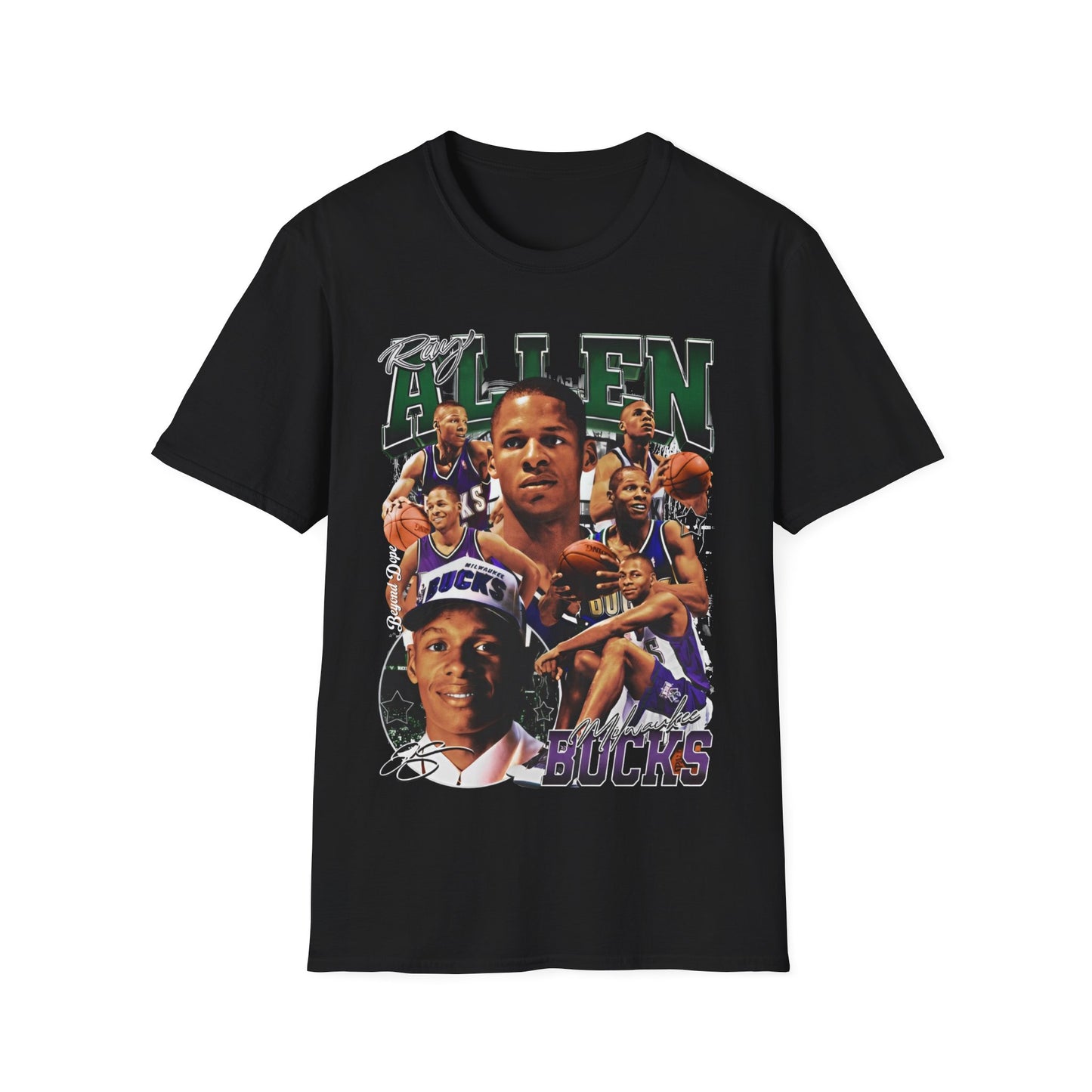 Vintage 90s Basketball Bootleg Style T-Shirt, RAY ALLEN MIL Graphic Tee, Retro Basketball Shirt Unisex Graphic Tee