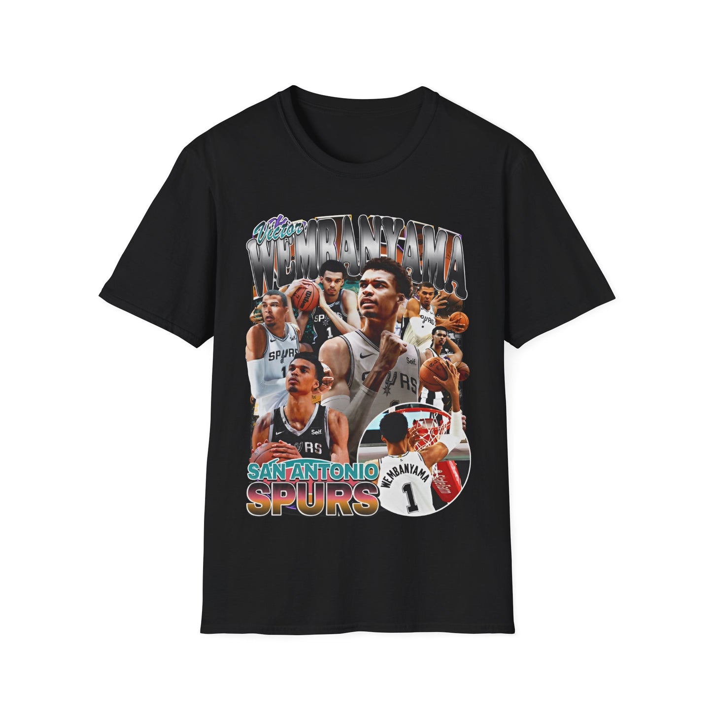 Vintage 90s Basketball Bootleg Style T-Shirt, VICTOR WEMBANYAMA SPUR Graphic Tee, Retro Basketball Shirt Unisex Graphic Tee