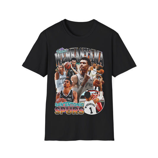 Vintage 90s Basketball Bootleg Style T-Shirt, VICTOR WEMBANYAMA SPUR Graphic Tee, Retro Basketball Shirt Unisex Graphic Tee