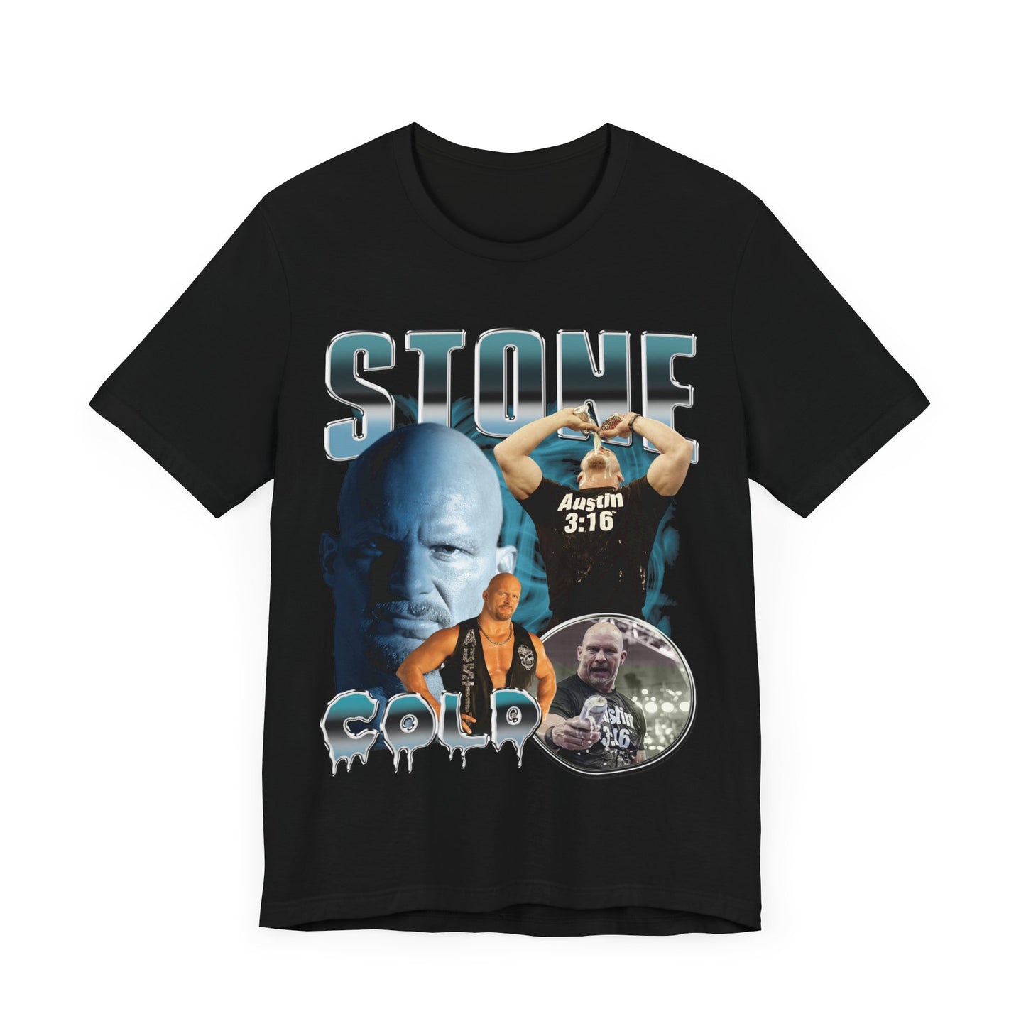 Vintage 90s Fighter Bootleg Style TShirt STONE COLD 90s Unisex Graphic Tee Shirt