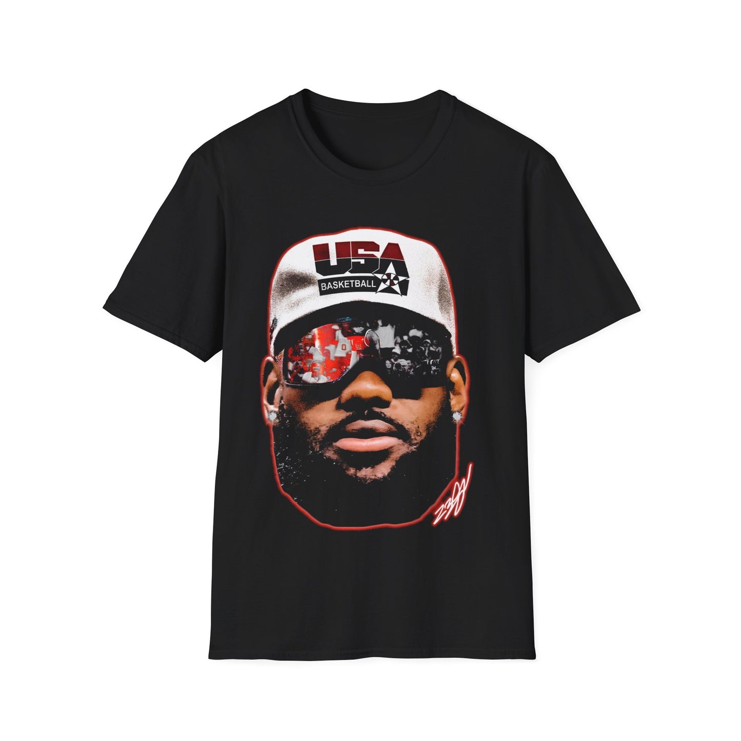 Vintage 90s Basketball Bootleg Style T-Shirt, LEBRON JAMES BIG FACE USA Retro Basketball Shirt Unisex Graphic Tee