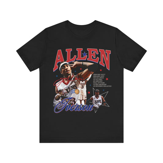 Vintage 90s Basketball Bootleg Style T-Shirt ALLEN IVERSON AI Unisex Graphic Tee