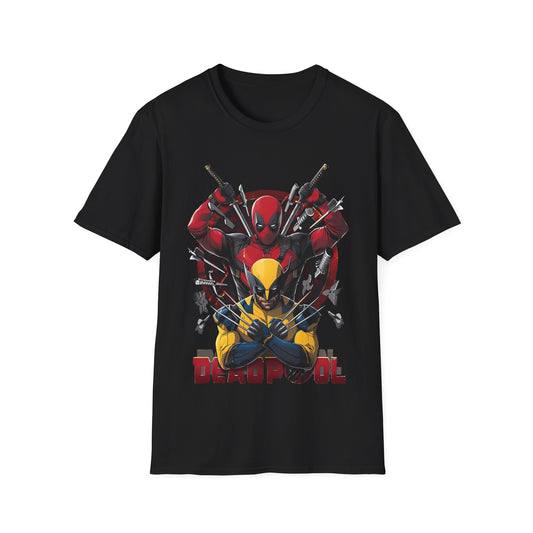 Vintage 90s Superheroes Bootleg Style T-Shirt, DEADPOOL AND WOLVERINE Graphic Tee, Retro Superheroes Shirt Unisex Graphic Tee