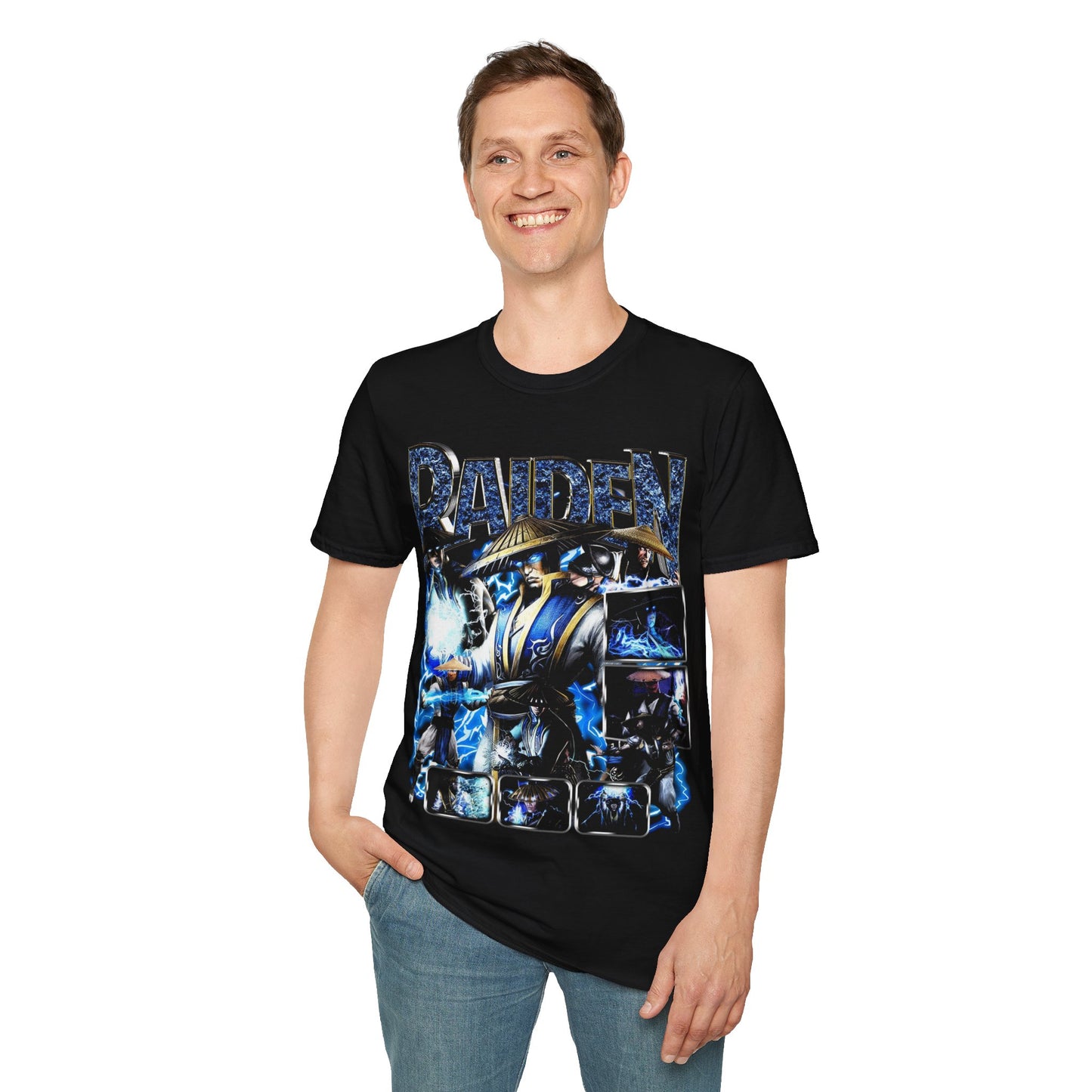 Vintage 90s Pop Culture Bootleg Style T-Shirt, RAIDEN Graphic Tee, Retro Shirt Unisex Graphic Tee