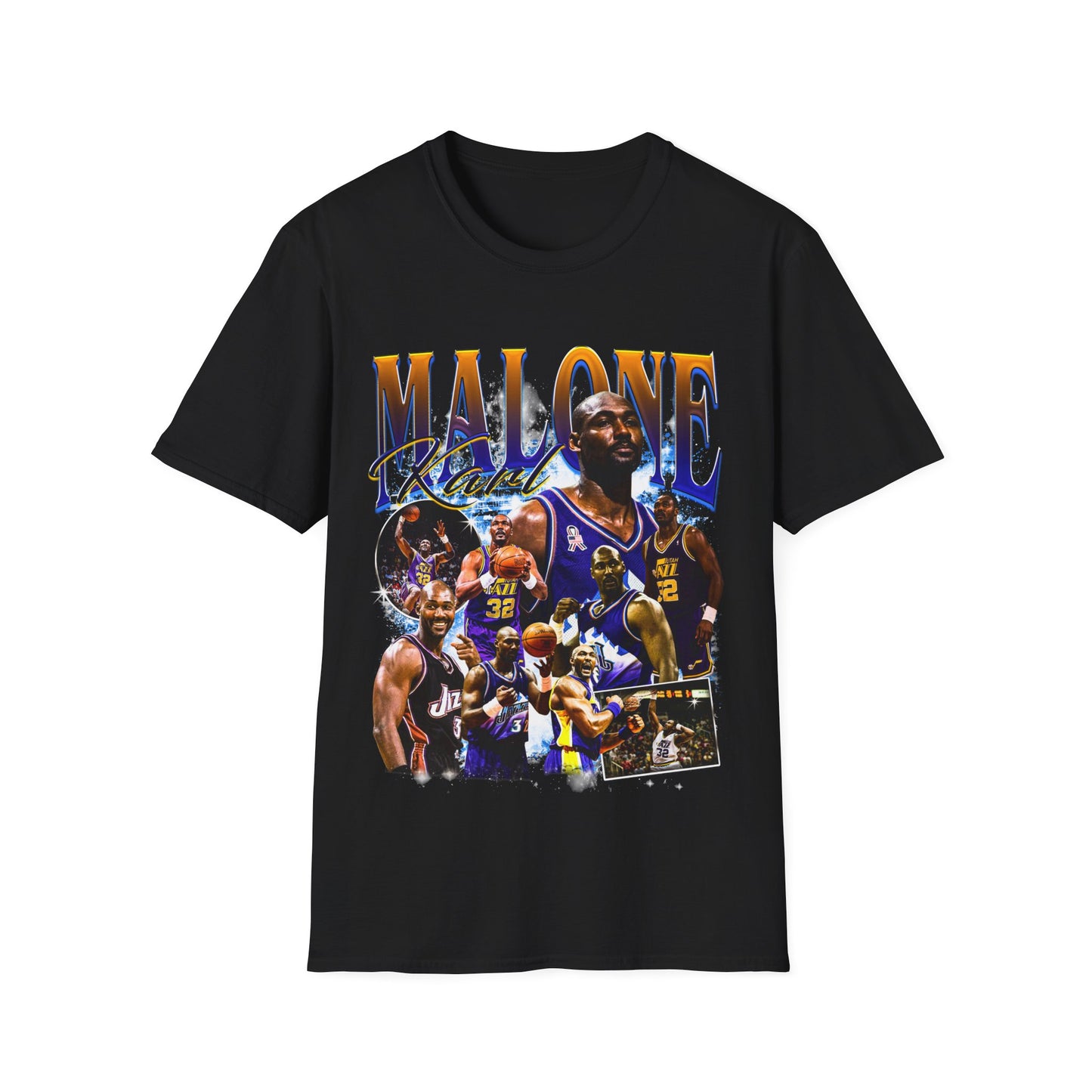 Vintage 90s Basketball Bootleg Style T-Shirt, KARL MALONE Graphic Tee, Retro Basketball Shirt Unisex Graphic Tee