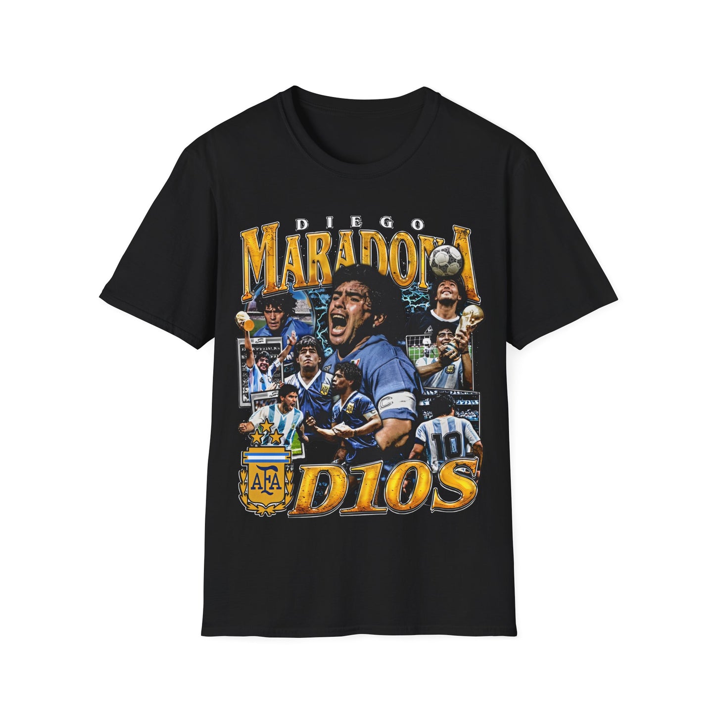 Vintage 90s Soccer Bootleg Style T-Shirt, DIEGO MARADONA Graphic Tee, Retro Soccer Shirt Unisex Graphic Tee