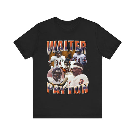 Vintage 90s Football Bootleg Style TShirt WALTER PAYTON 90s Unisex Graphic Tee