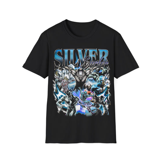 Vintage 90s Superheroes Bootleg Style T-Shirt, SILVER SURFER Retro Superheroes Shirt Unisex Graphic Tee