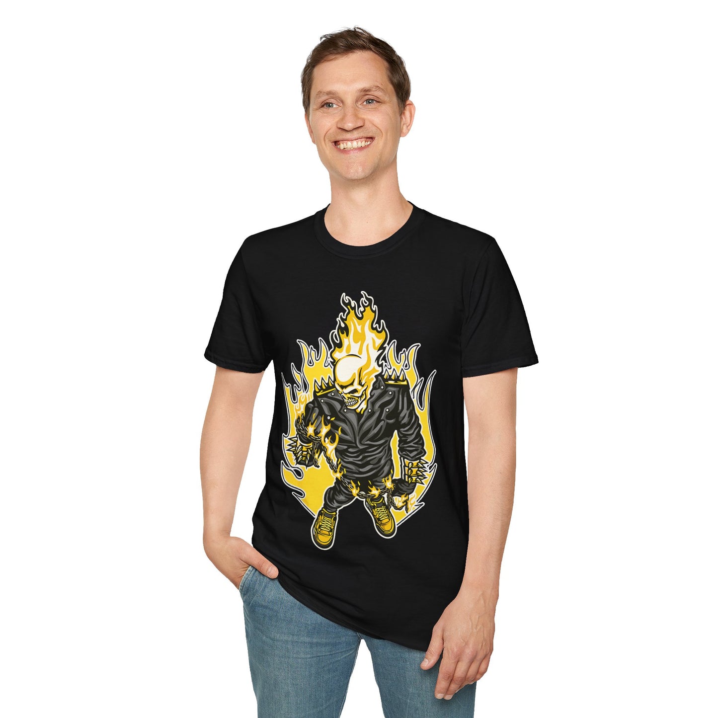 SKULL FIRE LIGHTNING PREMIUM STREETWEAR Unisex Softstyle T-Shirt