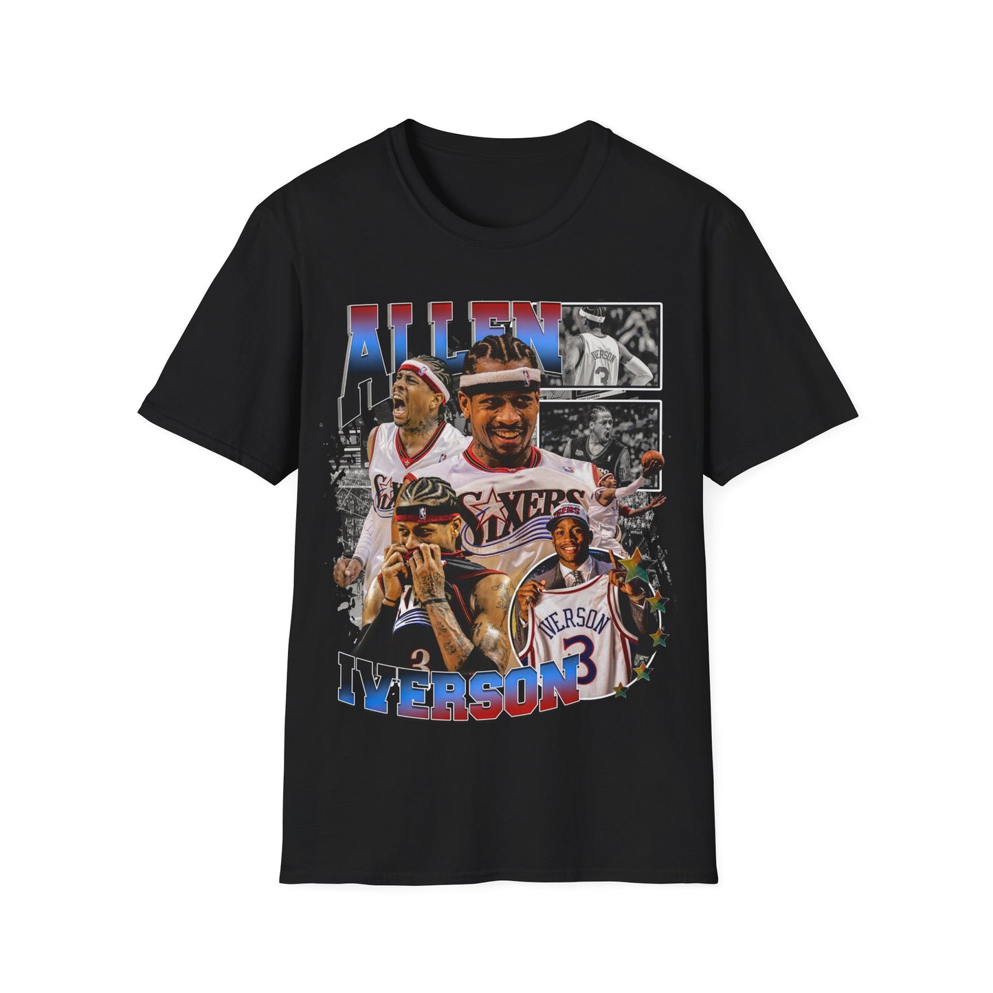 Vintage 90s Basketball Bootleg Style T-Shirt, ALLEN IVERSON Retro Basketball Shirt Unisex Graphic Tee