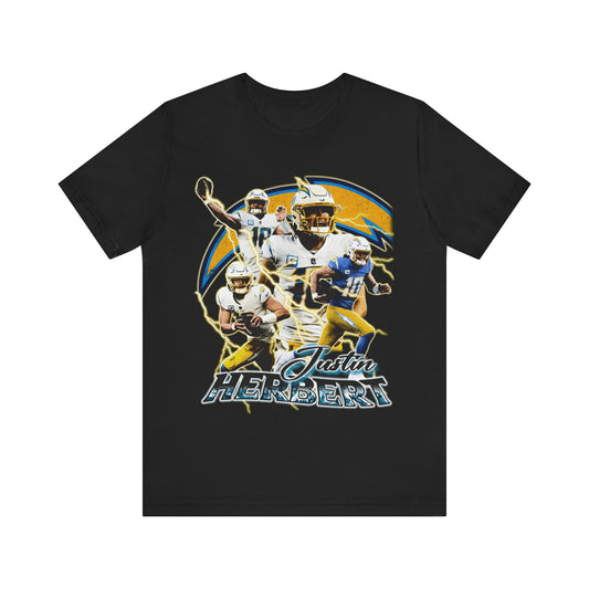 Vintage 90s Football Bootleg Style T-Shirt JUSTIN HERBERT Unisex Graphic Tee