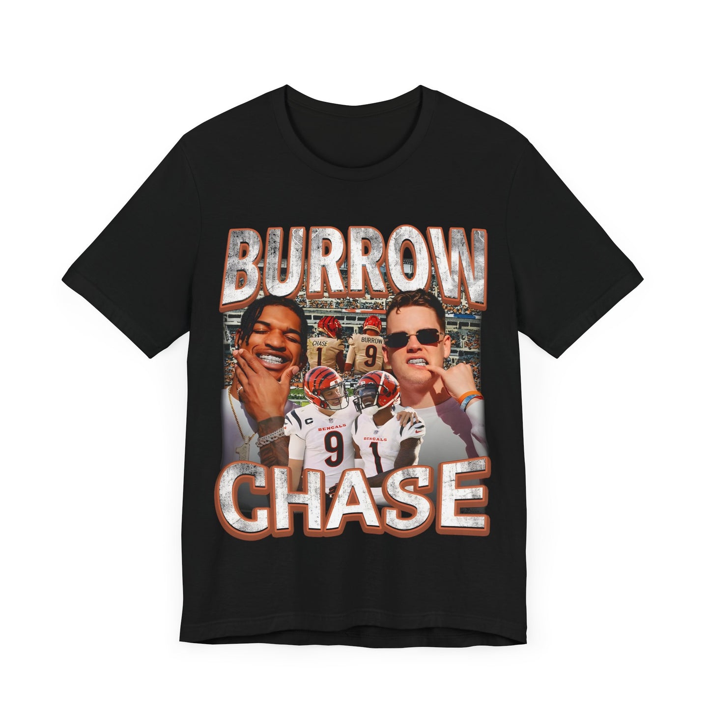 Vintage 90s Football Bootleg Style T-Shirt BURROW CHASE Unisex Graphic Tee Shirt