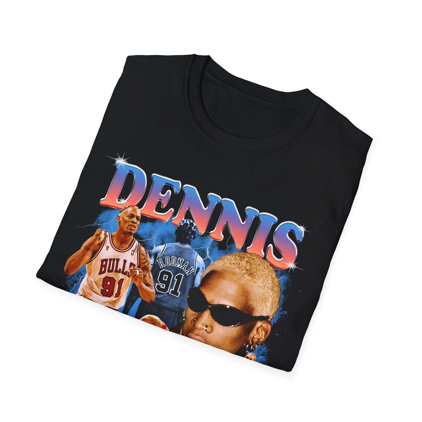 Vintage 90s Basketball Bootleg Style T-Shirt DENNIS RODMAN Graphic Tee, Retro Basketball Shirt Unisex Graphic Tee