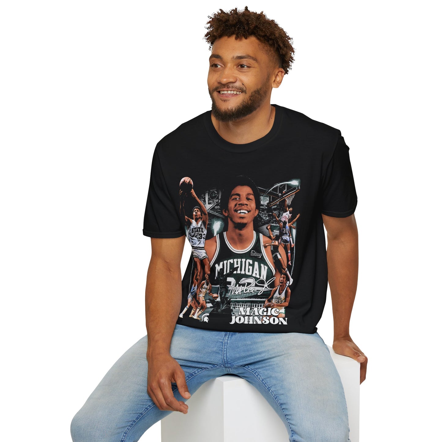 Vintage 90s Basketball Bootleg Style T-Shirt, MAGIC JOHNSON Retro Basketball Shirt Unisex Graphic Tee