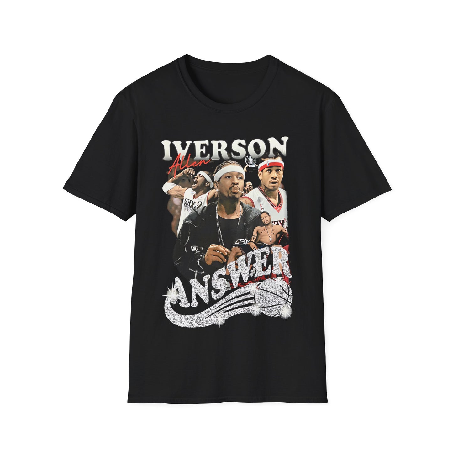 Vintage 90s Basketball Bootleg Style T-Shirt, ALLEN AI IVERSON BLING Graphic Tee, Retro Basketball Shirt Unisex Graphic Tee