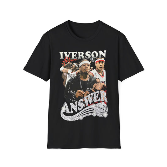 Vintage 90s Basketball Bootleg Style T-Shirt, ALLEN AI IVERSON BLING Graphic Tee, Retro Basketball Shirt Unisex Graphic Tee