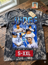 AARON JUDGE Jumbo Print Acid Washed Vintage 90s Style Heavyweight T Shirt