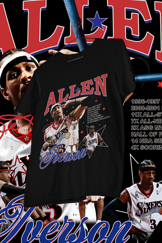 ALLEN IVERSON-shirt design, Bootleg tees design, ready to print, printable design basketball, 90s, DTF,DTG,300 DPI