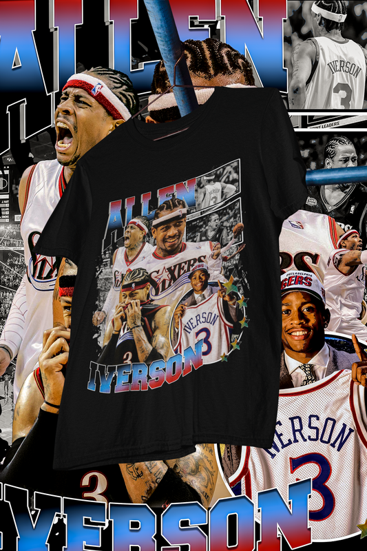 ALLEN IVERSON-shirt design, Bootleg tees design, ready to print, printable design basketball, 90s, DTF,DTG,300 DPI