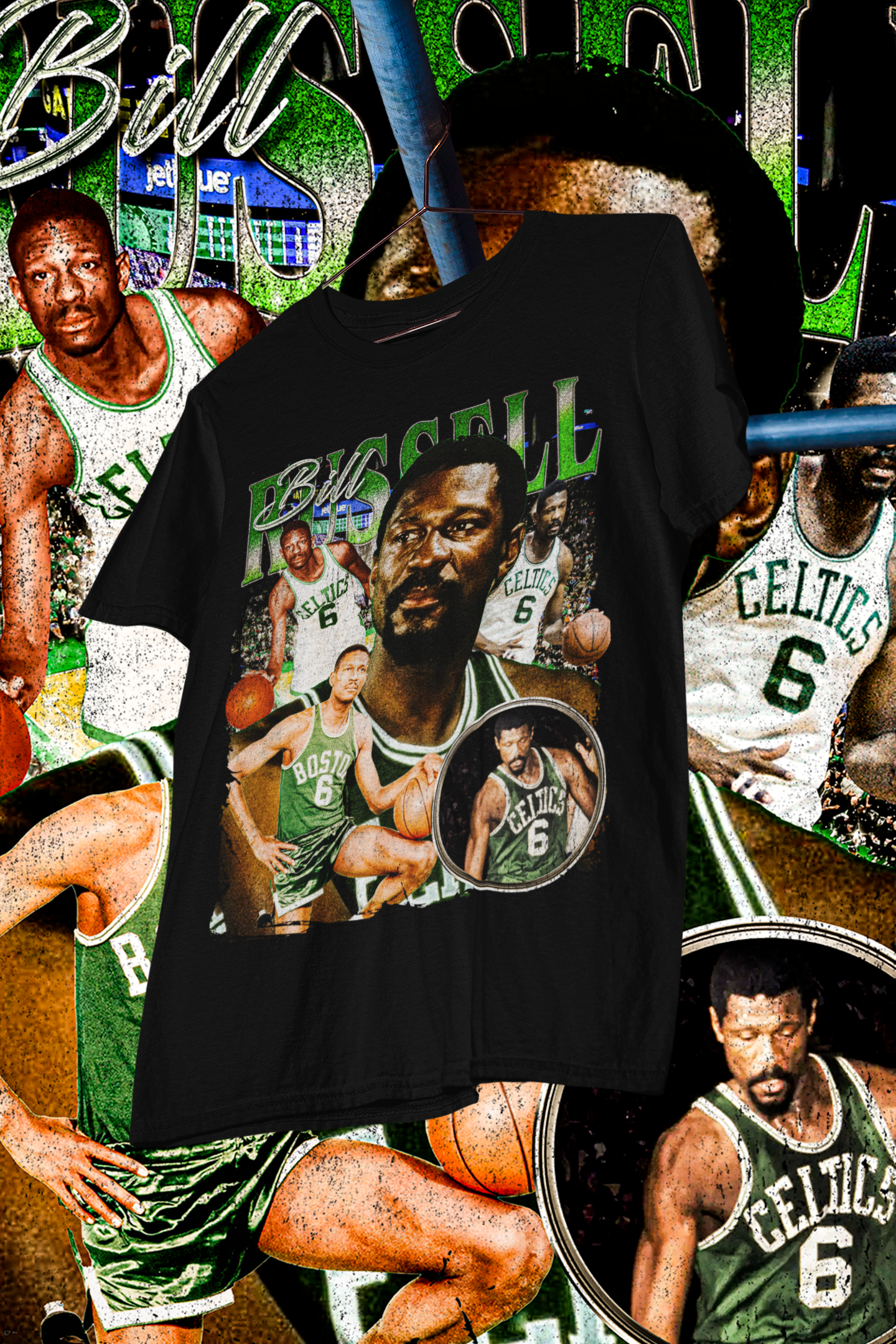 BILL RUSSELL- shirt design, Bootleg tees design, ready to print, Printable design basketball, 90s, DTF,DTG,300 DPI