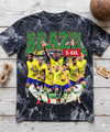 BRAZIL SOCCER Jumbo Print Acid Washed Vintage 90s Style Heavyweight T-Shirt