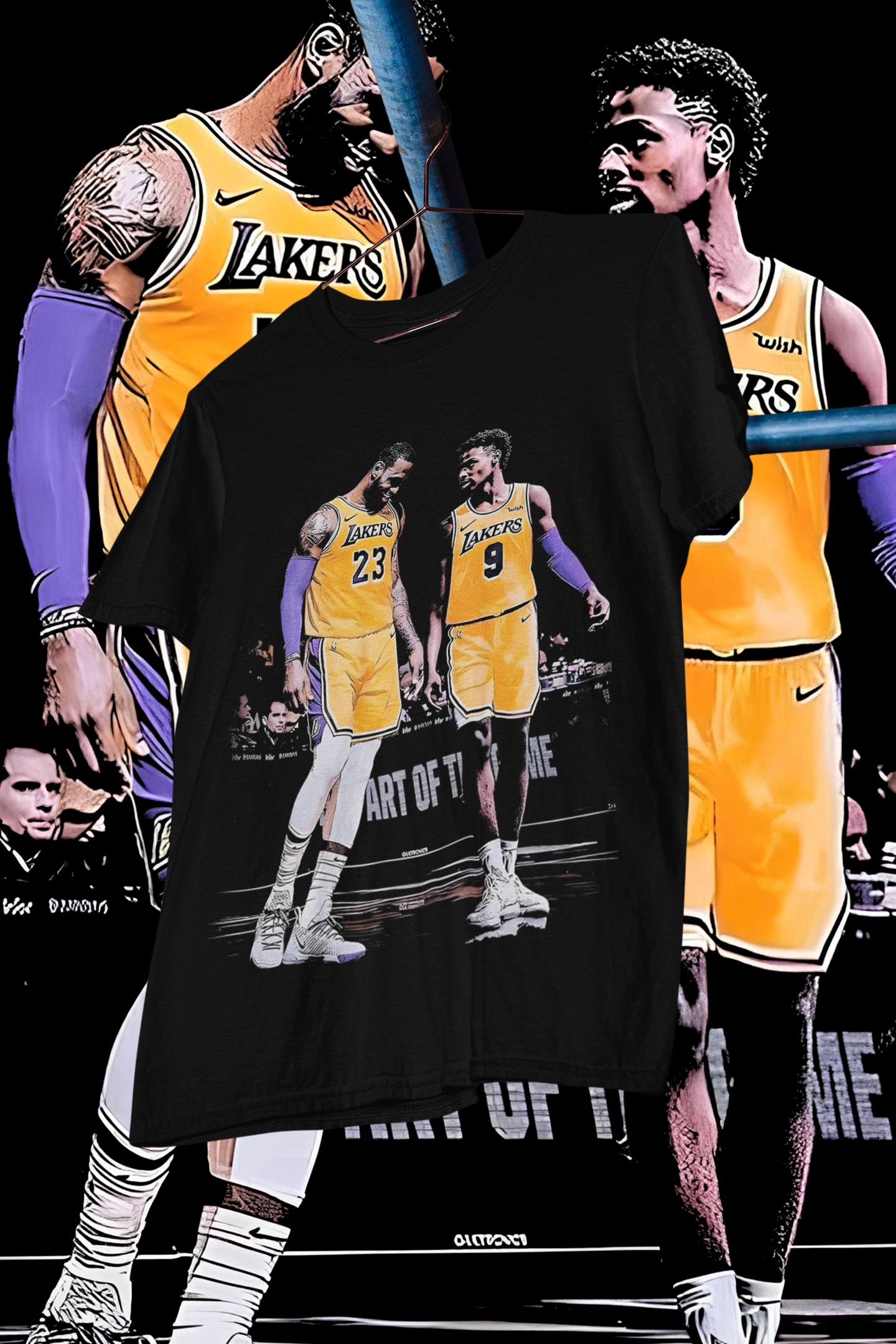 BRON AND BRONNY - shirt design, Bootleg tees design, ready to print, Printable design basketball, 90s, DTF,DTG,300 DPI
